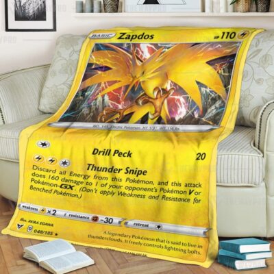 Anime Pokemon Zapdos Vivid Voltage Quilts Blanket   -WBBCQ-8777