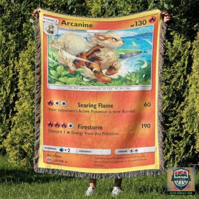 Arcanine Pokemon Custom Woven Blanket   -ts-blanket-150822-22