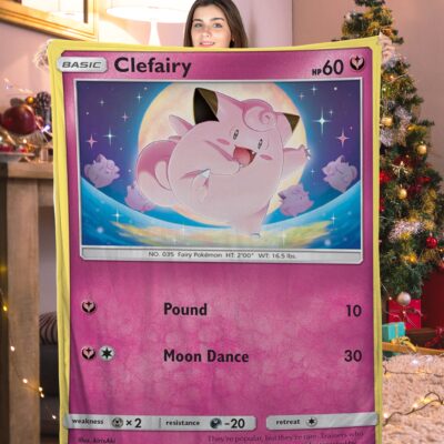 Basic Pokemon Clefairy Pokemon Card Blanket 957261