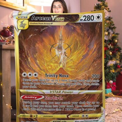 Cute Pokemon Arceus VStar Pokemon Card Blanket 697646