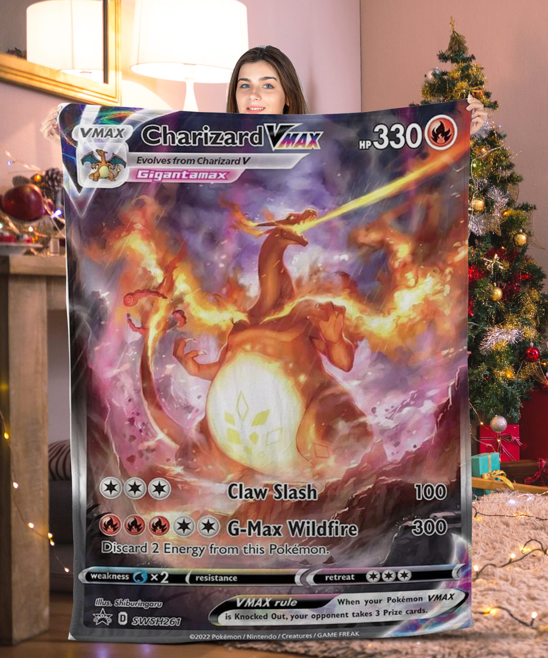 Cute Pokemon Charizard Vmax Pokemon Card Blanket 990565