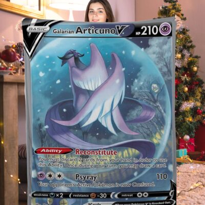 Cute Pokemon Galarian Articuno V Pokemon Card Blanket 128396