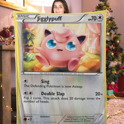 Cute Pokemon Jigglypuff Pokemon Card Blanket 552359