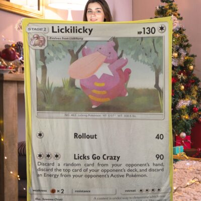 Cute Pokemon Lickilicky Pokemon Card Blanket 401870