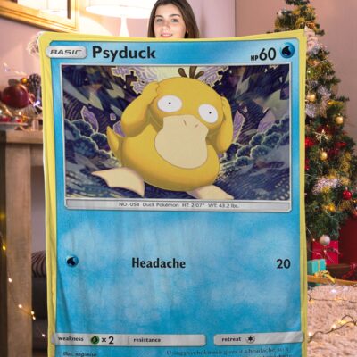 Cute Pokemon Psyduck Pokemon Card Blanket 435285