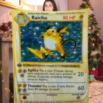 Cute Pokemon Raichu Pokemon Card Blanket 180093
