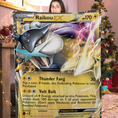 Cute Pokemon Raikou EX Pokemon Card Blanket 807977