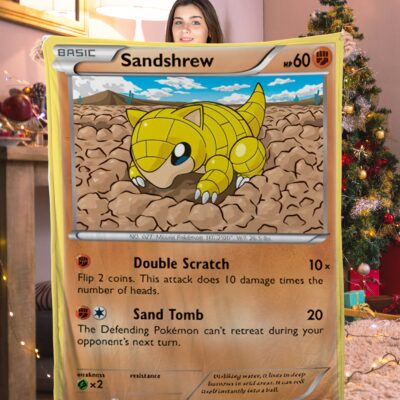Cute Pokemon Sandshrew Pokemon Card Blanket 475340