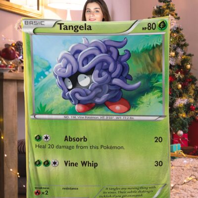 Cute Pokemon Tangela Pokemon Card Blanket 203720