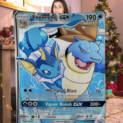 Cute Pokemon Vaporeon GX Pokemon Card Blanket 785193