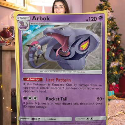 Funny Pokemon Arbok Pokemon Card Blanket 694454