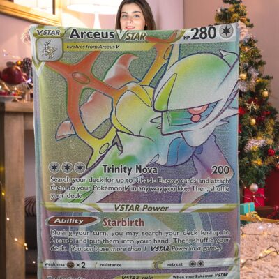 Funny Pokemon Arceus Vstar Pokemon Card Blanket 996441
