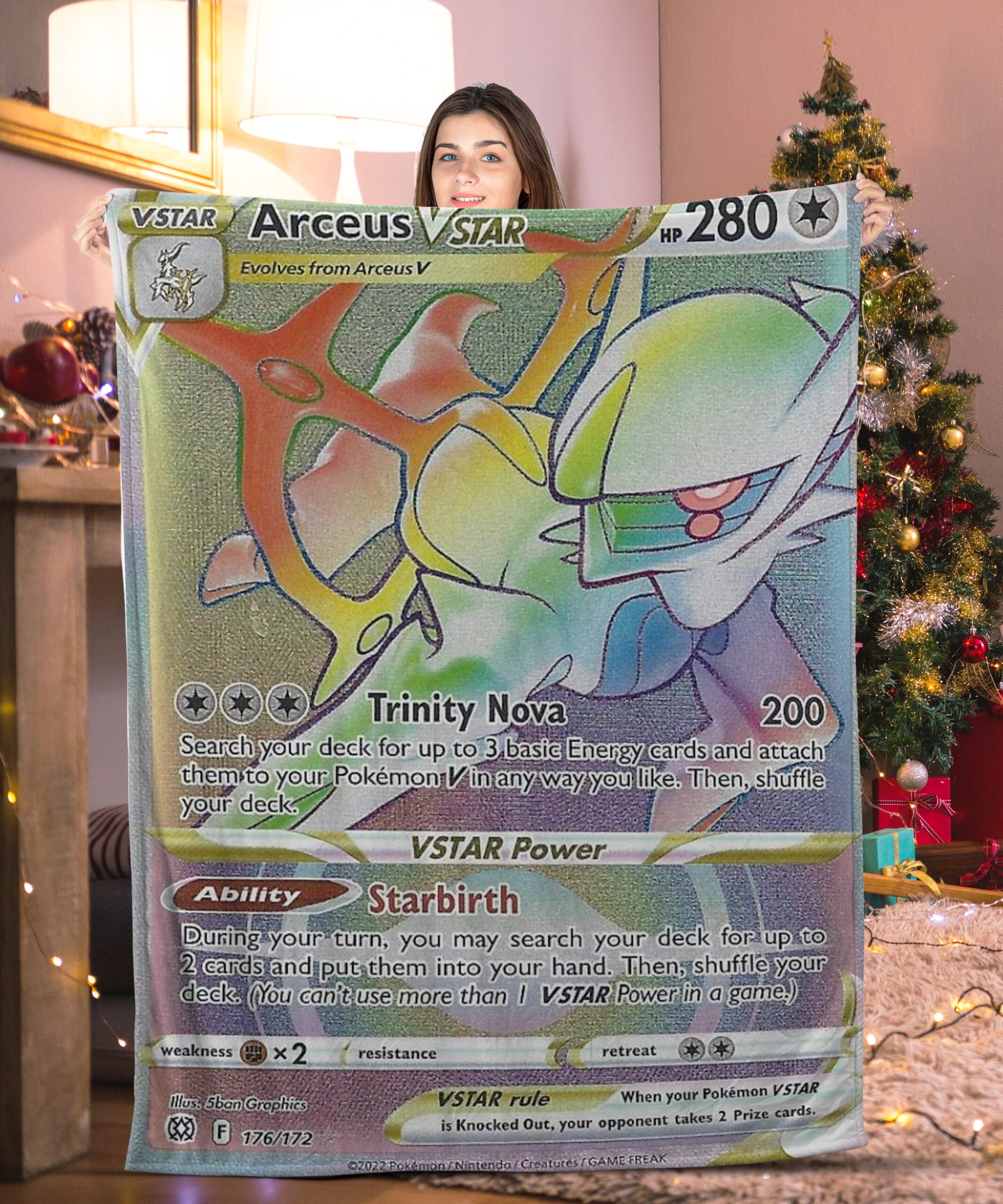 Funny Pokemon Arceus Vstar Pokemon Card Blanket 996441