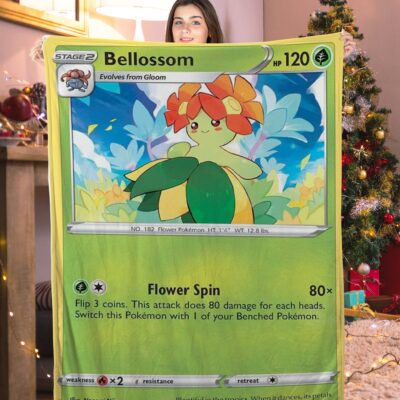 Funny Pokemon Bellossom Pokemon Card Blanket 590254