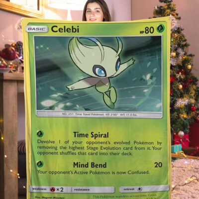 Funny Pokemon Celebi Pokemon Card Blanket 312223