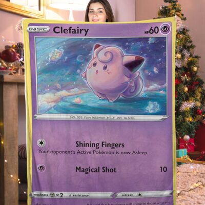 Funny Pokemon Clefairy Pokemon Card Blanket 775683