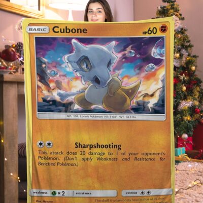 Funny Pokemon Cubone Pokemon Card Blanket 908882