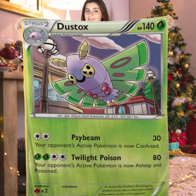 Funny Pokemon Dustox Pokemon Card Blanket 837296