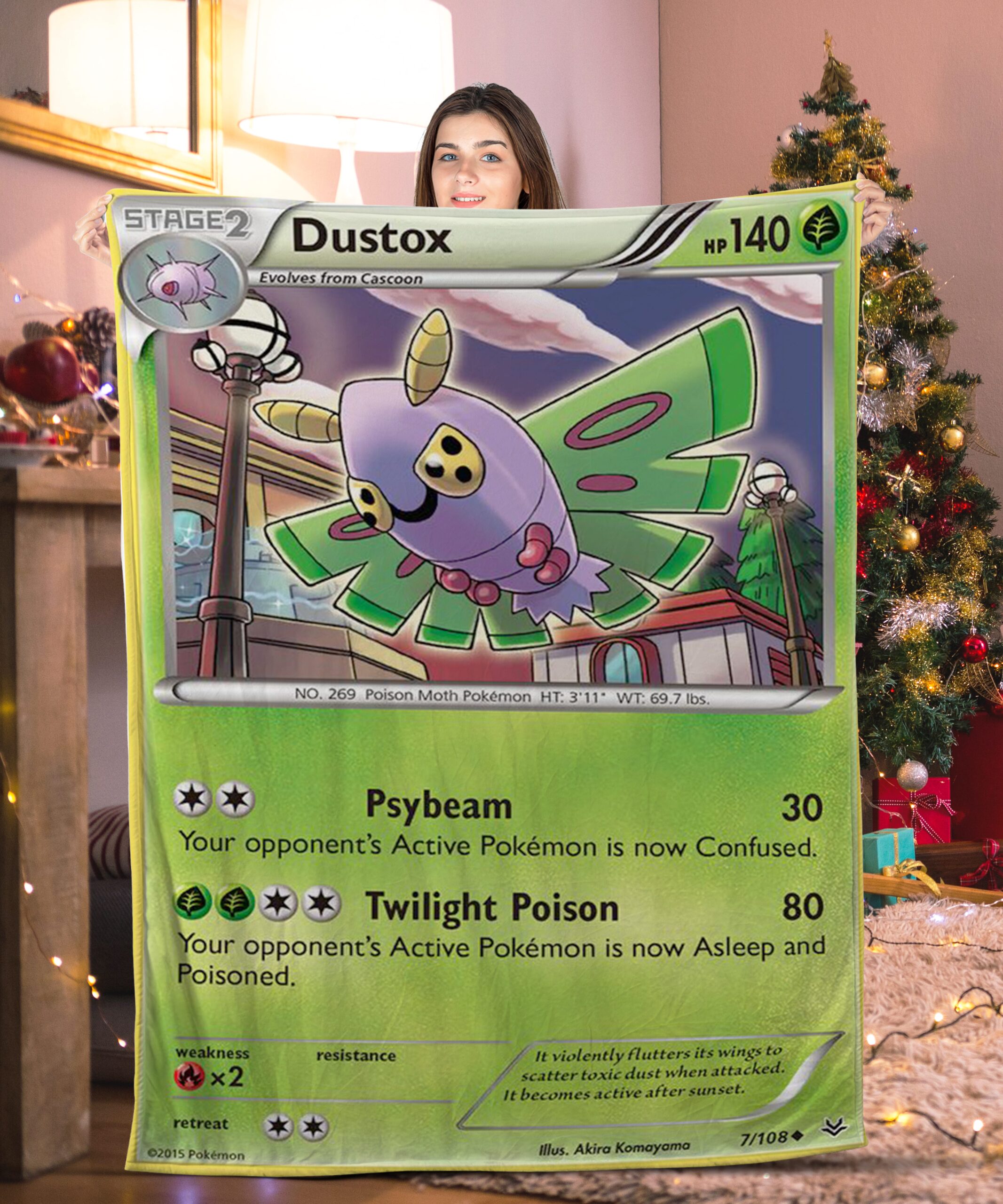 Funny Pokemon Dustox Pokemon Card Blanket 837296