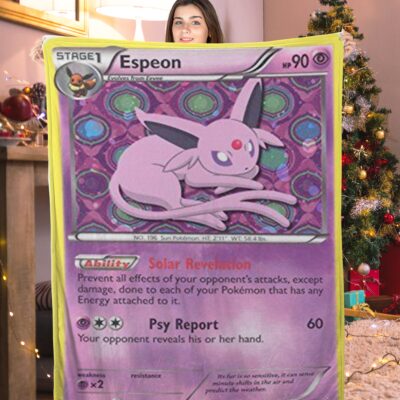 Funny Pokemon Espeon Pokemon Card Blanket 650084