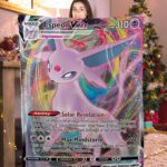 Funny Pokemon Espeon VMAX Pokemon Card Blanket 590756