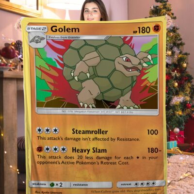 Funny Pokemon Golem Pokemon Card Blanket 654774