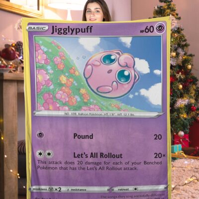Funny Pokemon Jigglypuff Pokemon Card Blanket 287692
