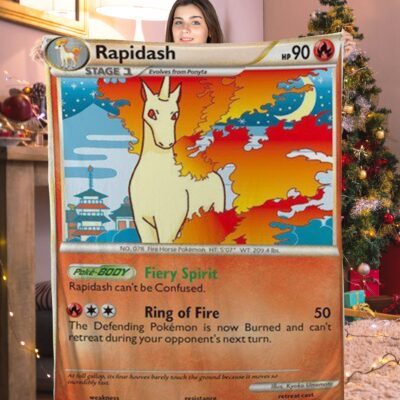 Funny Pokemon Rapidash Pokemon Card Blanket 141994