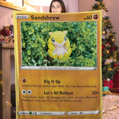 Funny Pokemon SandShrew Pokemon Card Blanket 240689