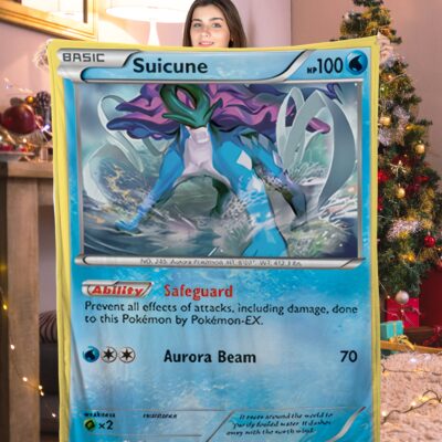 Funny Pokemon Suicune Pokemon Card Blanket 442508