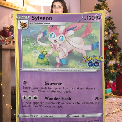 Funny Pokemon Sylveon Pokemon Card Blanket 999575