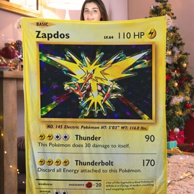 Funny Pokemon Zapdos Pokemon Card Blanket 575115