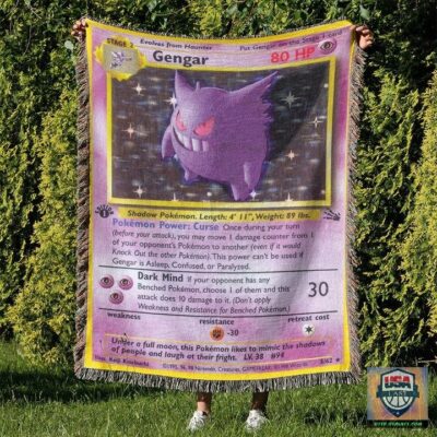 Gengar Pokemon Custom Woven Blanket   -ts-blanket-150822-23