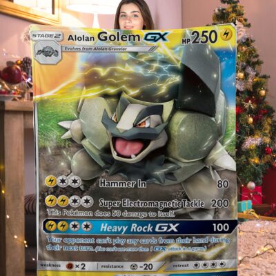 Pokemon Alolan Golem GX Pokemon Card Blanket 906017