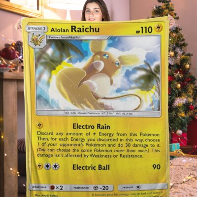 Pokemon Alolan Raichu Pokemon Card Blanket 979471