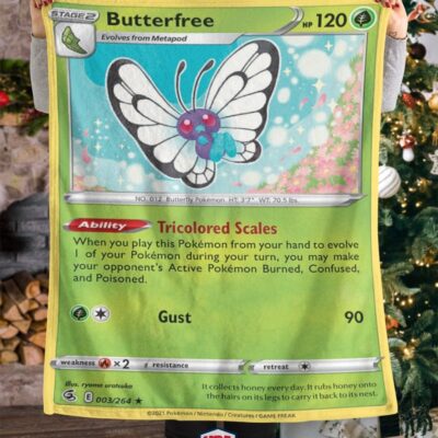 Pokemon Butterfree Fusion Strike Blanket   -HRX7S-6094