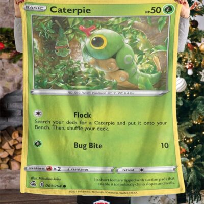 Pokemon Caterpie Fusion Strike Blanket   -JYEEB-7522