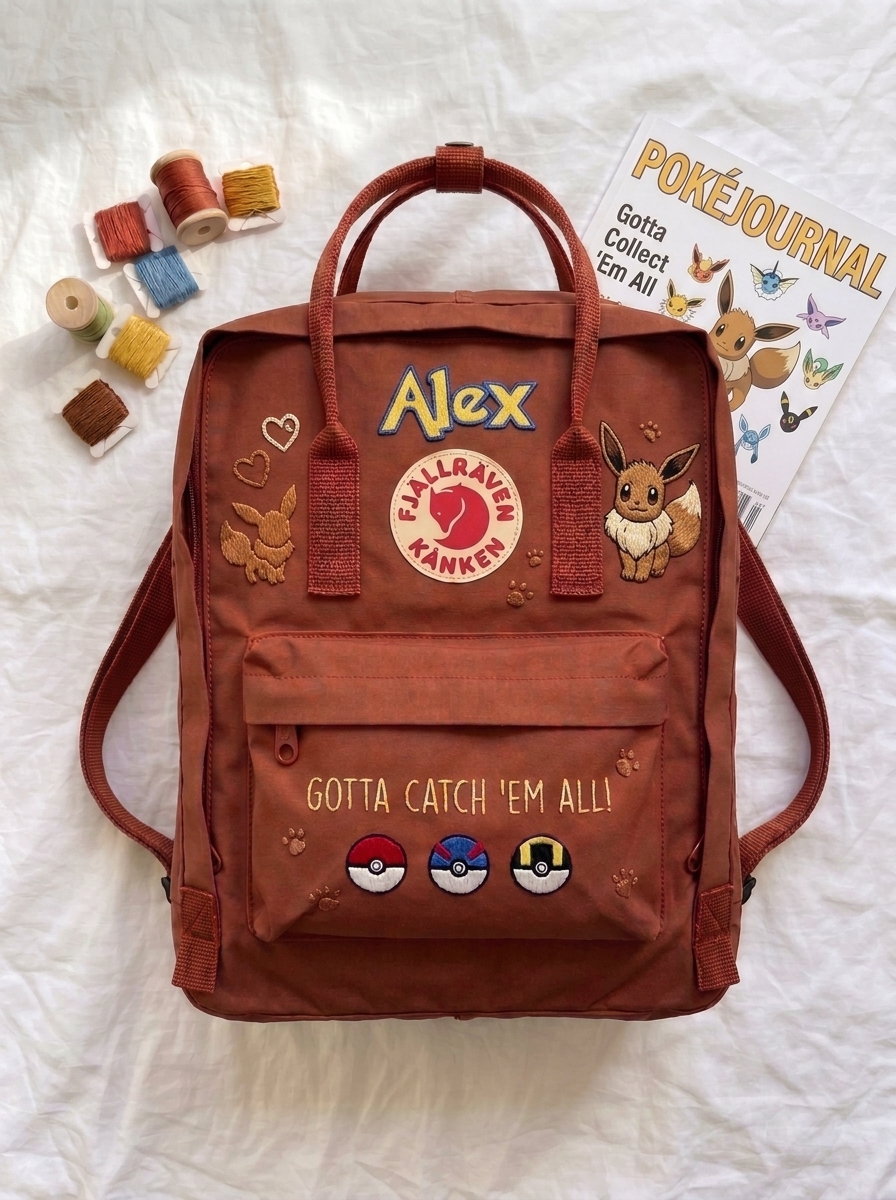Pokemon Fjallraven Kanken Hand-Embroidered Backpack - Image 6