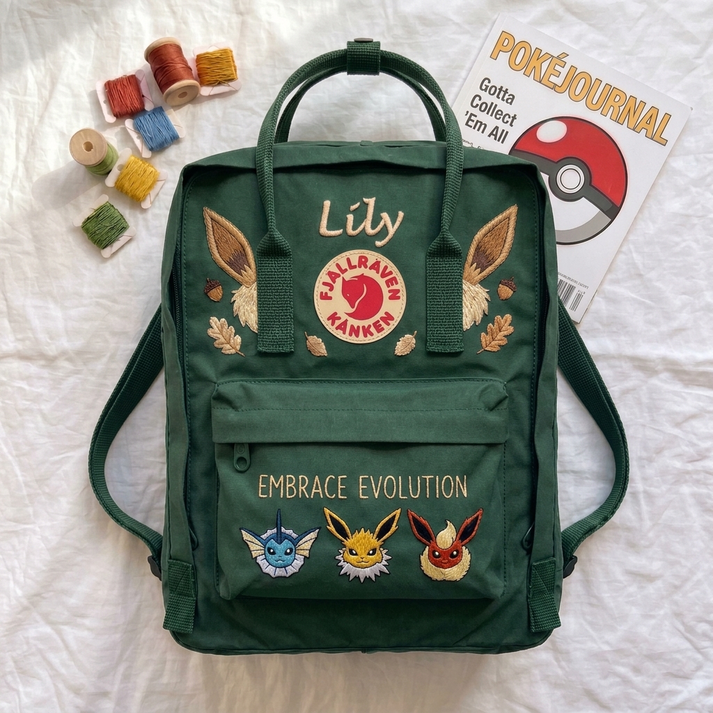 Pokemon Fjallraven Kanken Hand-Embroidered Backpack - Image 7
