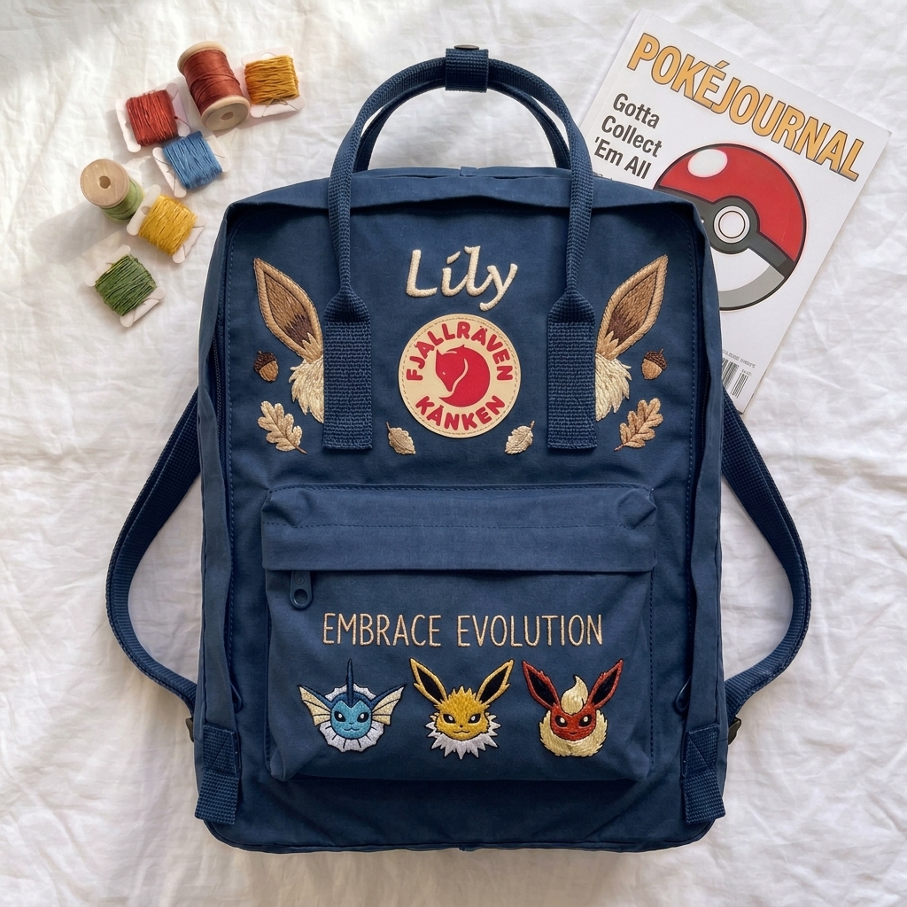 Pokemon Fjallraven Kanken Hand-Embroidered Backpack - Image 6