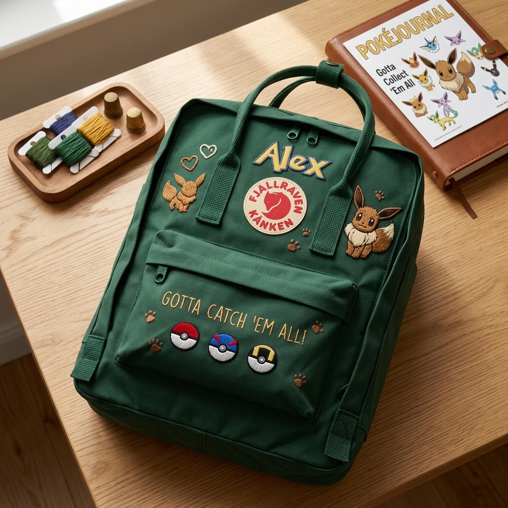 Pokemon Fjallraven Kanken Hand-Embroidered Backpack - Image 5