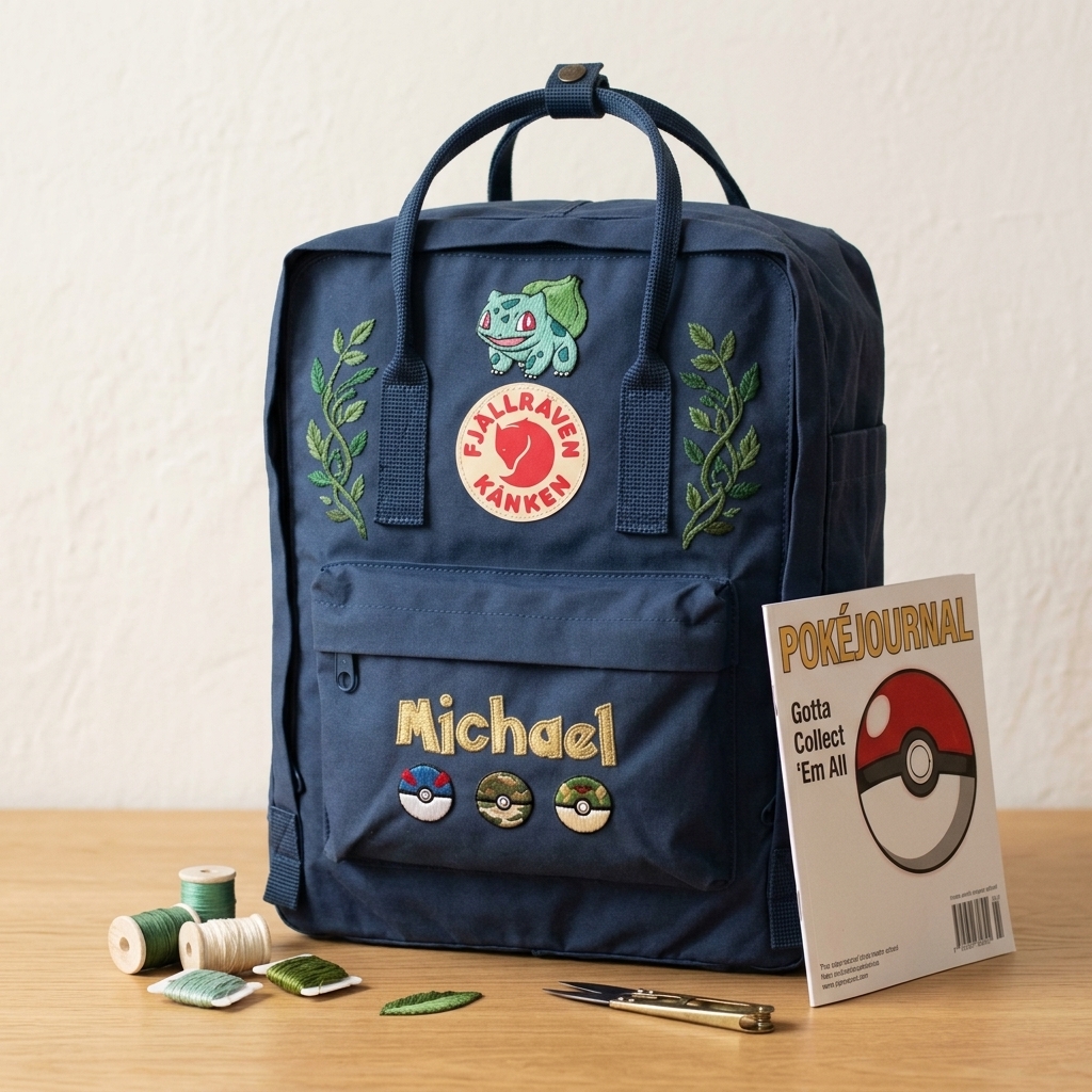 Pokemon Fjallraven Kanken Hand-Embroidered Backpack - Image 6