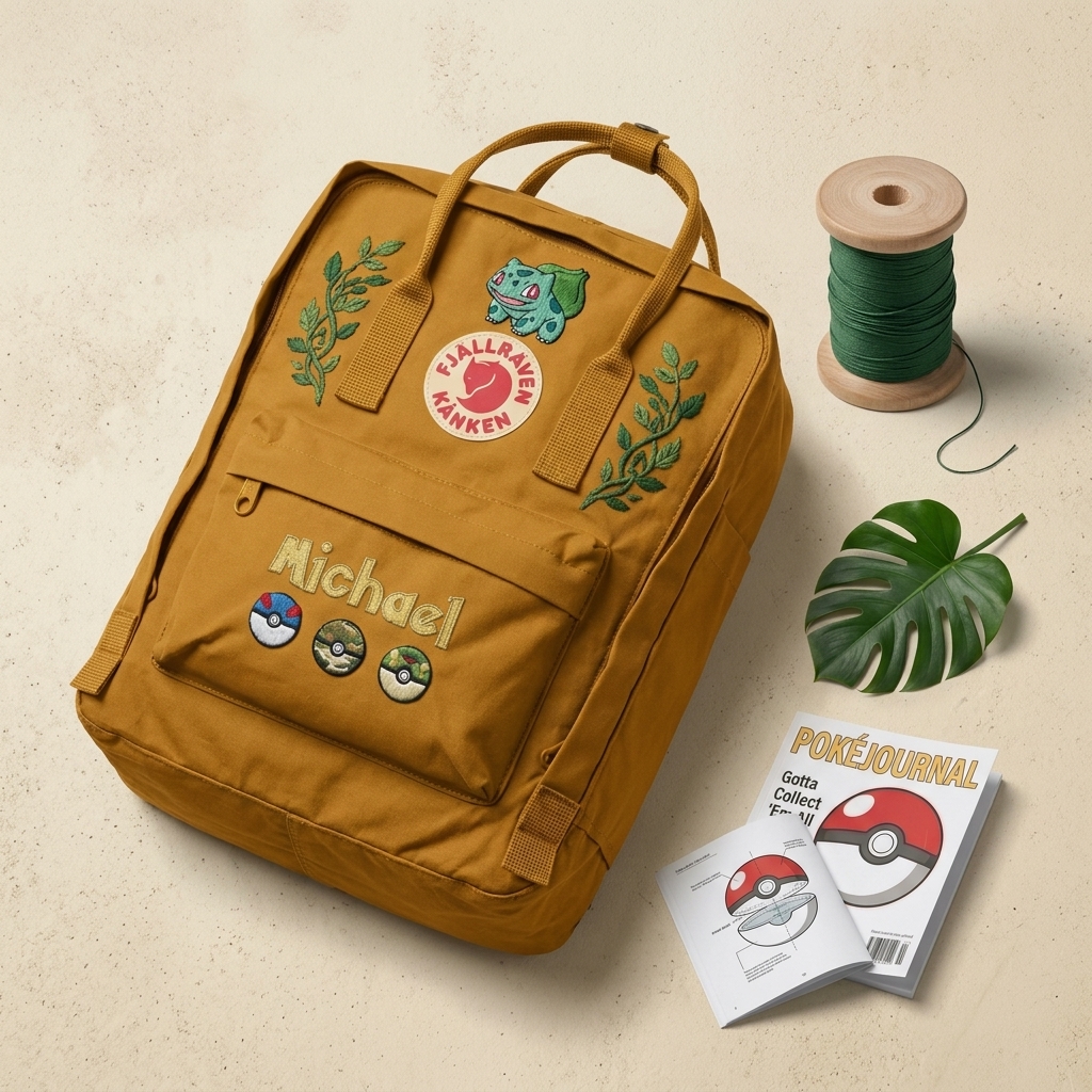 Pokemon Fjallraven Kanken Hand-Embroidered Backpack - Image 5