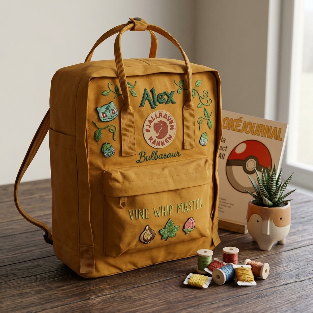 Pokemon Fjallraven Kanken Hand-Embroidered Backpack - Image 5