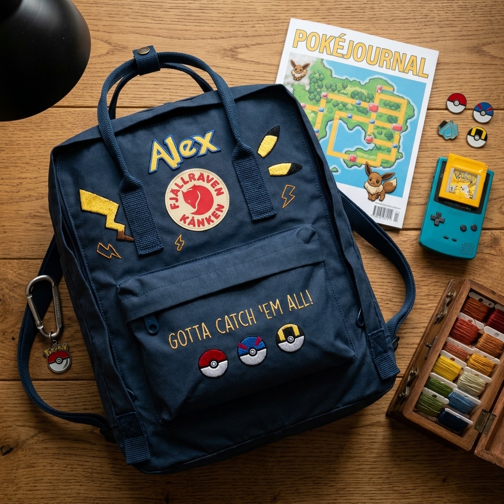 Pokemon Fjallraven Kanken Hand-Embroidered Backpack - Image 11
