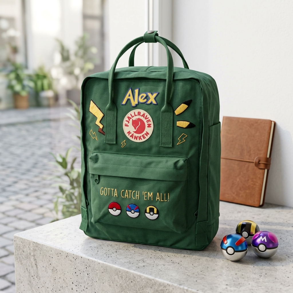Pokemon Fjallraven Kanken Hand-Embroidered Backpack - Image 9