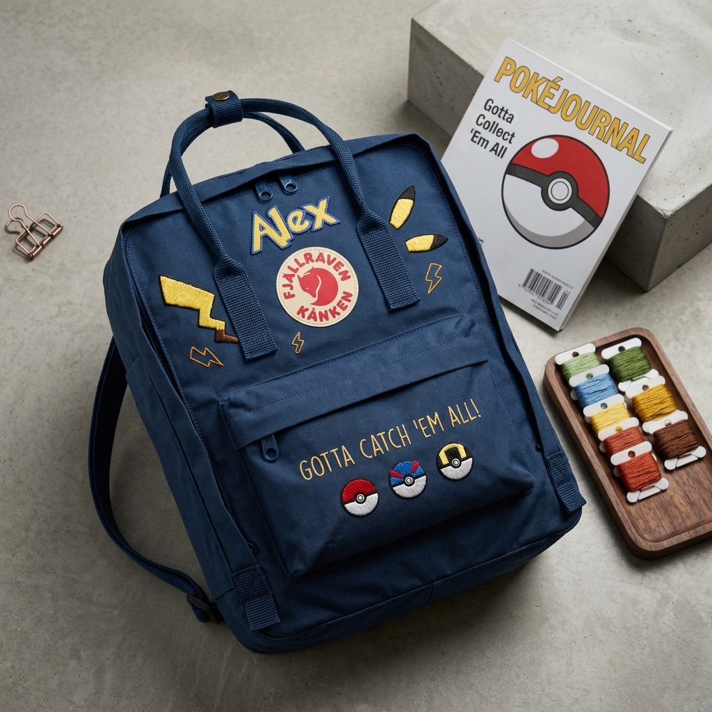 Pokemon Fjallraven Kanken Hand-Embroidered Backpack - Image 8