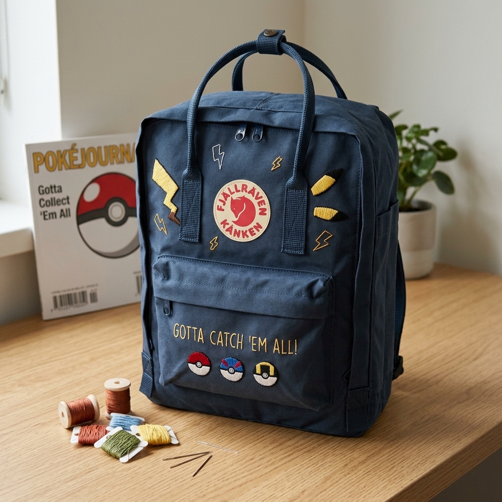 Pokemon Fjallraven Kanken Hand-Embroidered Backpack - Image 5