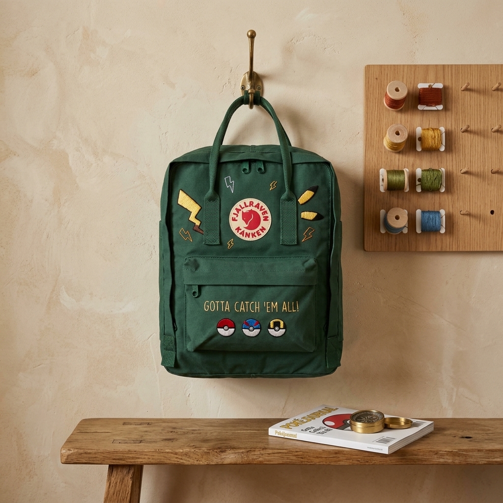 Pokemon Fjallraven Kanken Hand-Embroidered Backpack - Image 4