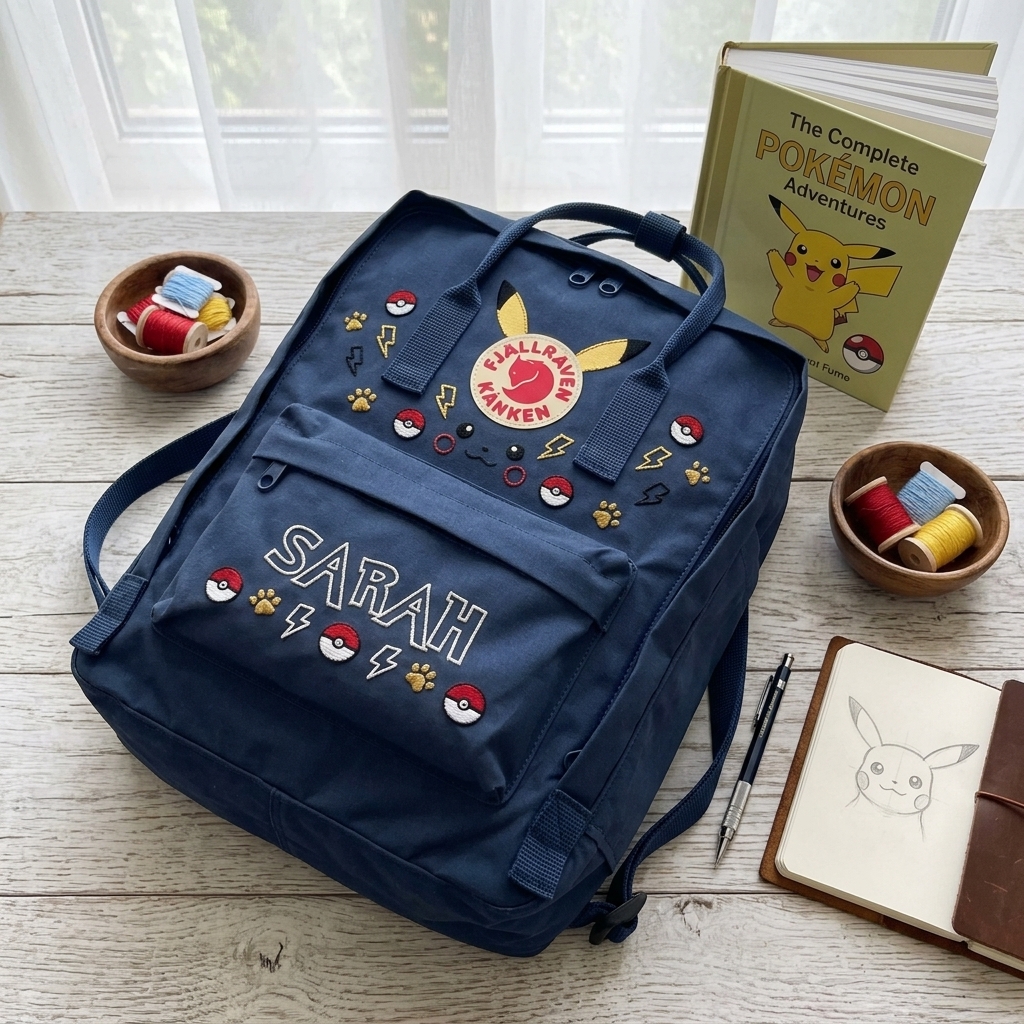 Pokemon Fjallraven Kanken Hand-Embroidered Backpack - Image 4